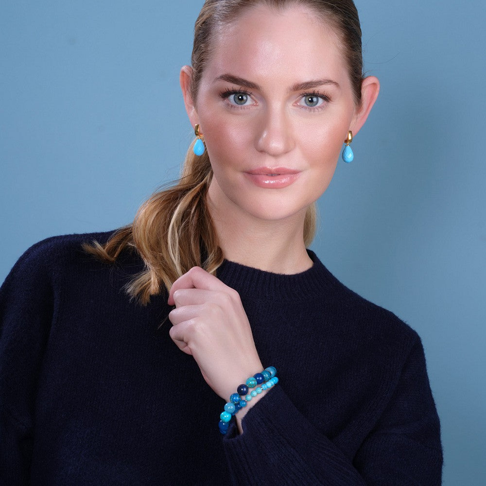 Heide Heinzendorff Blå armbånd i sølv med kvarts, howlit og hæmatit 6 mm