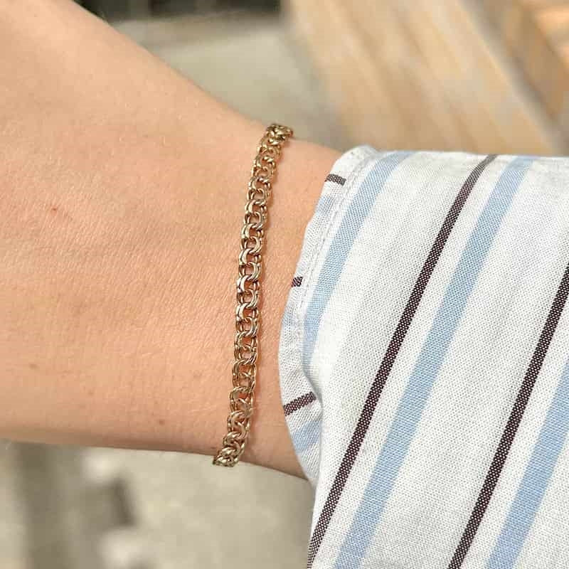 BNH Bismark armbånd i 8 karat guld, set fra siden