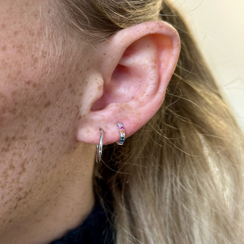 MerlePerle Billie creoler i sterlingsølv, 14,5 mm – nærbillede af detalje