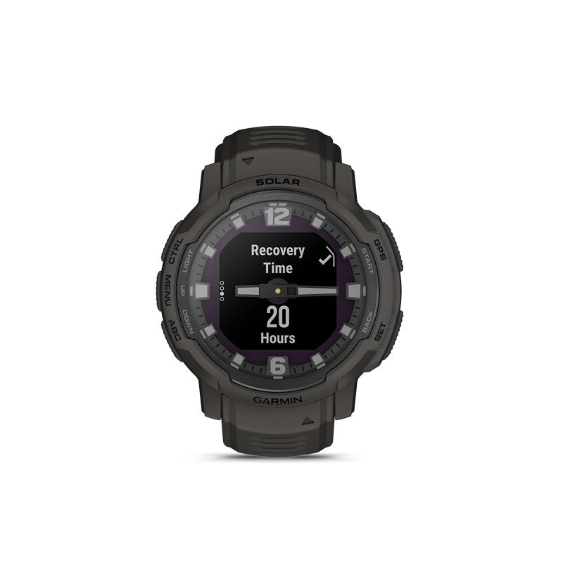 Garmin Instinct Crossover Solar Graphite herreur i rustfrit stål med solcelledrevet display, Ø 45 mm