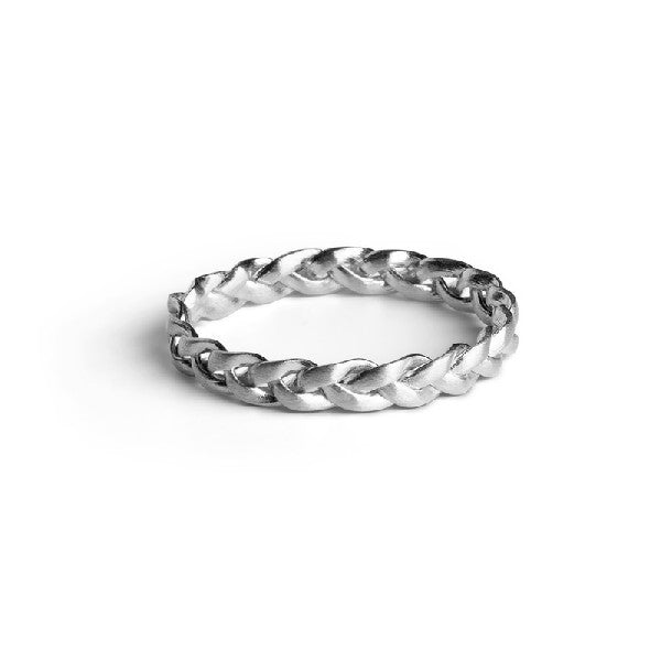 Jane Kønig Medium Braided ring i sølv - JK0007R-S