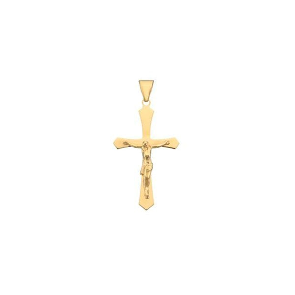 BNH korsvedhæng i 14 karat guld med Jesusfigur – klassisk og diskret design til daglig brug