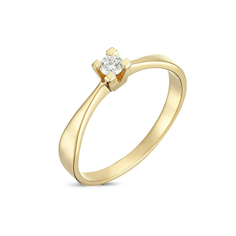 Nuran diamantring i 14 kt. guld med 0,30 ct brillant – nærbillede af fatning