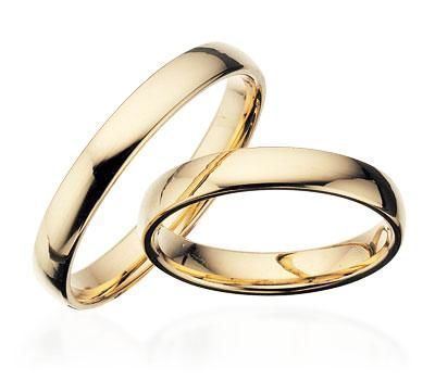 Scrouples vielsesringe i guld med glat 3,5 mm profil og diskret brillant på 0,03 ct. – fås i 8 eller 14 karat