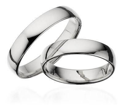 Scrouples vielsesringe i sterlingsølv med glat overflade og mulighed for diamant, 4,5 mm bred