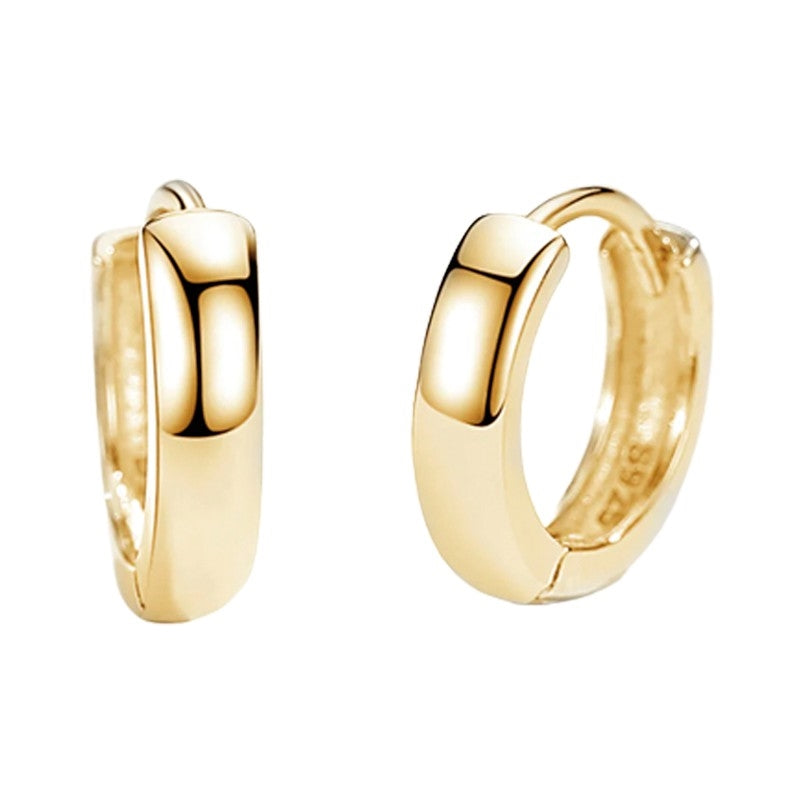 MerlePerle Beata creoler i 18 karat forgyldt 925 sterlingsølv med blank overflade og 12 mm diameter