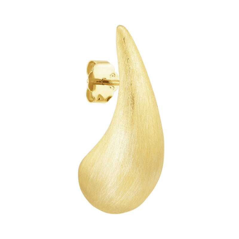 Jane Kønig Mega Orbis Drop Stud – dråbeformet ørering i 18 kt. forgyldt sølv, 30x11 mm