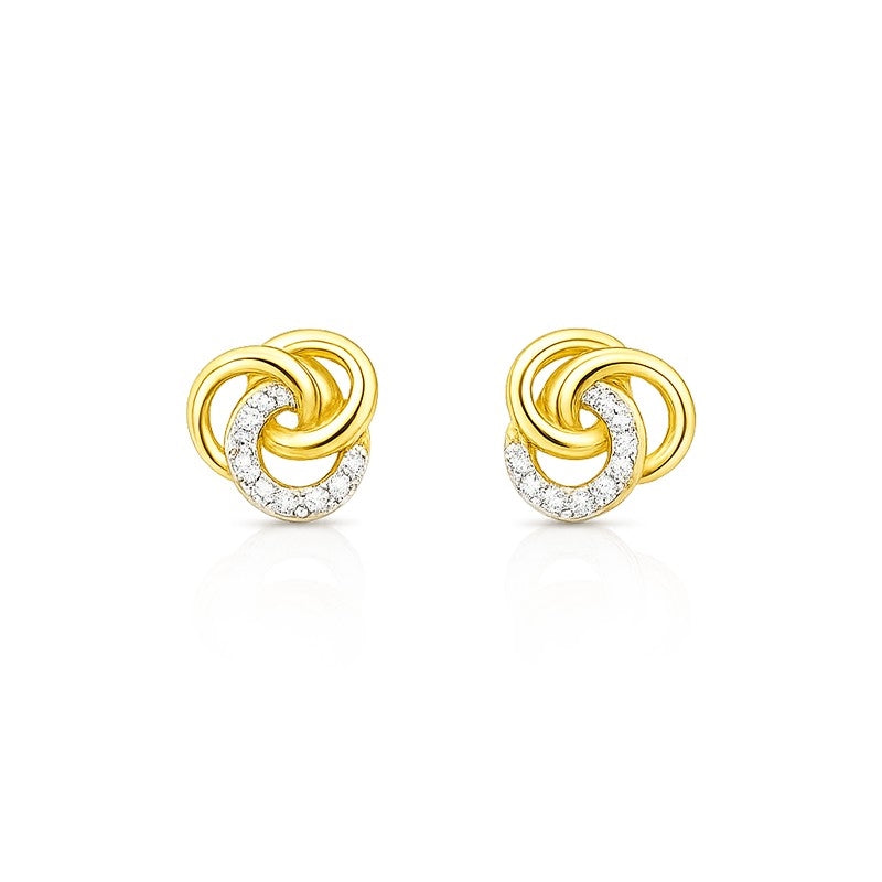 8kt guld snoet cirkel ørering med zirkonia GC-033G