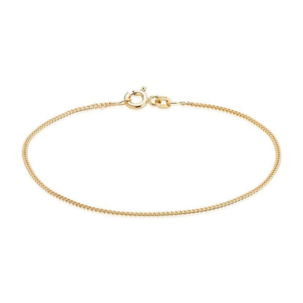 BNH panser facet armbånd i 14 karat guld – nærbillede af kæde