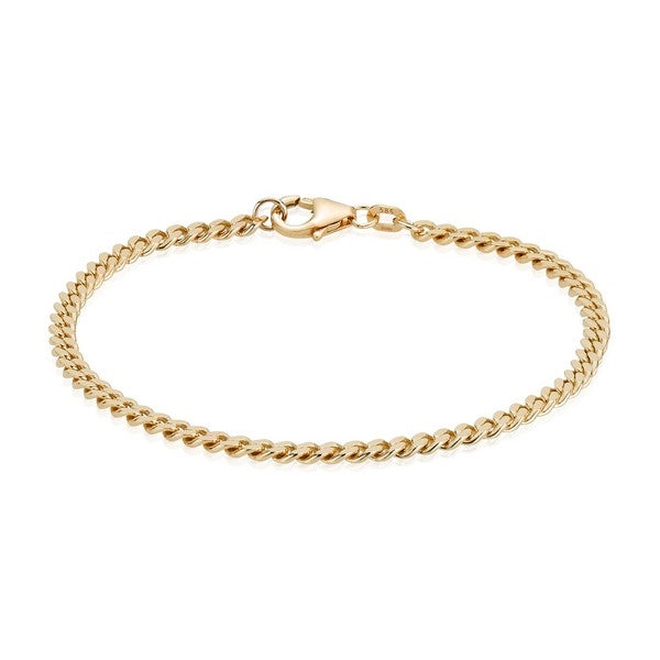 BNH panser facet armbånd i 14 karat guld – nærbillede af fatning
