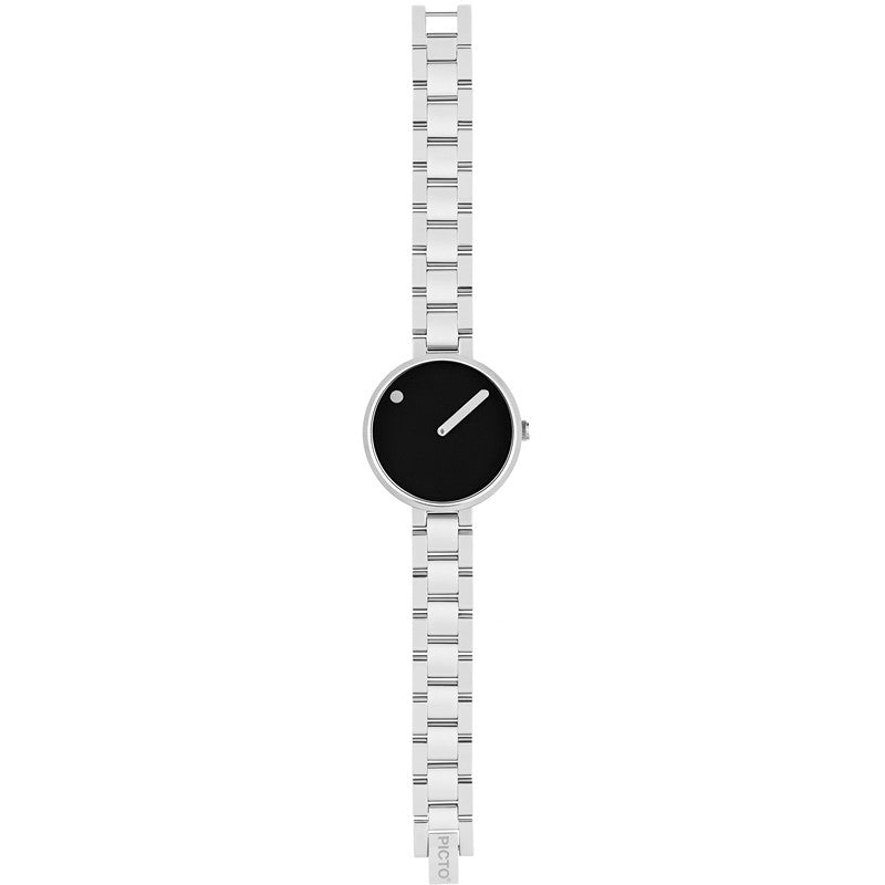 Picto dameur med sort 30 mm skive og stållænke, mod hvid baggrund