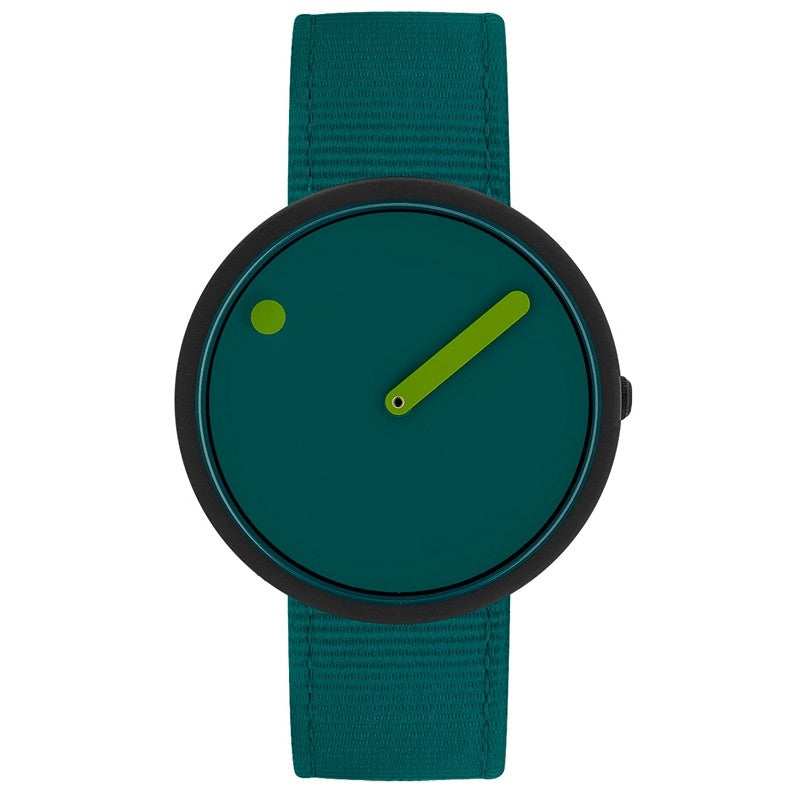 Picto Ocean Ghost Net ur i ocean green med 40 mm urskive og rem lavet af genvundet fiskenet fra havene