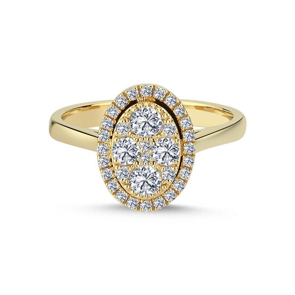 Nuran Posh diamantring i 14 kt guld med 0,64 ct brillanter – nærbillede af sten