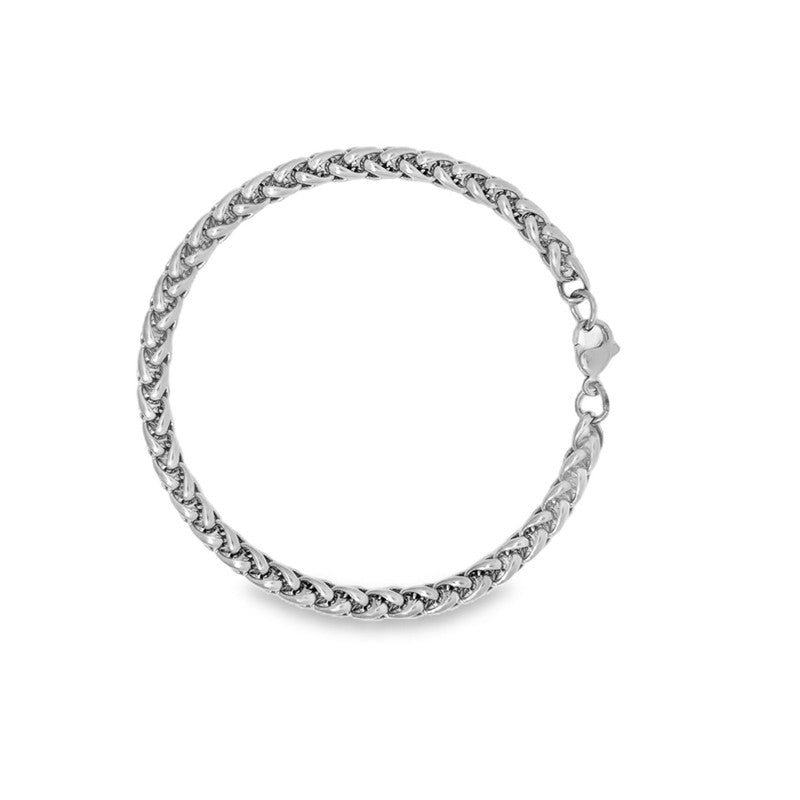 Rico's hvede armbånd til mænd i stål – klassisk hvedemønster, 5 mm bredt og holdbart design