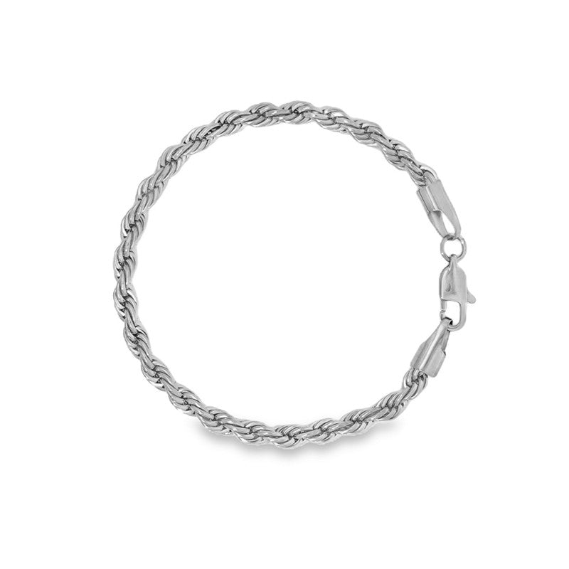 Rico's Cordel armbånd til mænd i 5 mm stål med klassisk snoet mønster