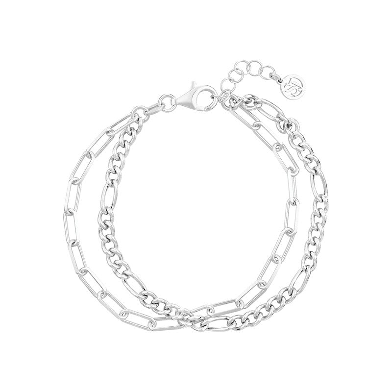 Sif Jakobs Jewellery Dorno Due dobbelt armbånd i sterlingsølv med råt og moderne udtryk