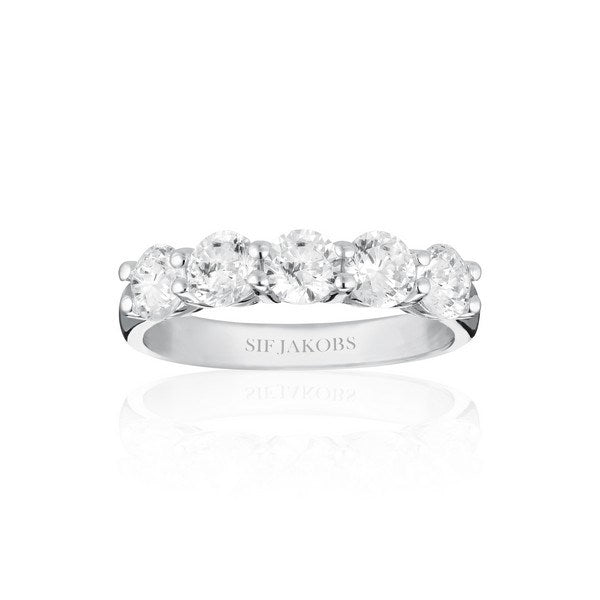Sif Jakobs Jewellery Belluno Uno ring i rhodiumbelagt sølv med klare facetslebne zirkoner