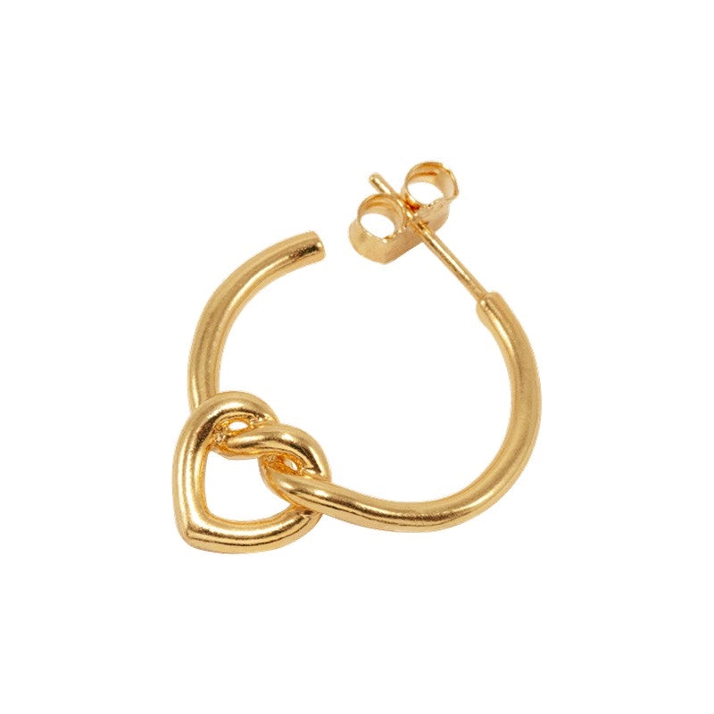 Tied Heart Hoop i forgyldt sølv fra Jane Kønig 2