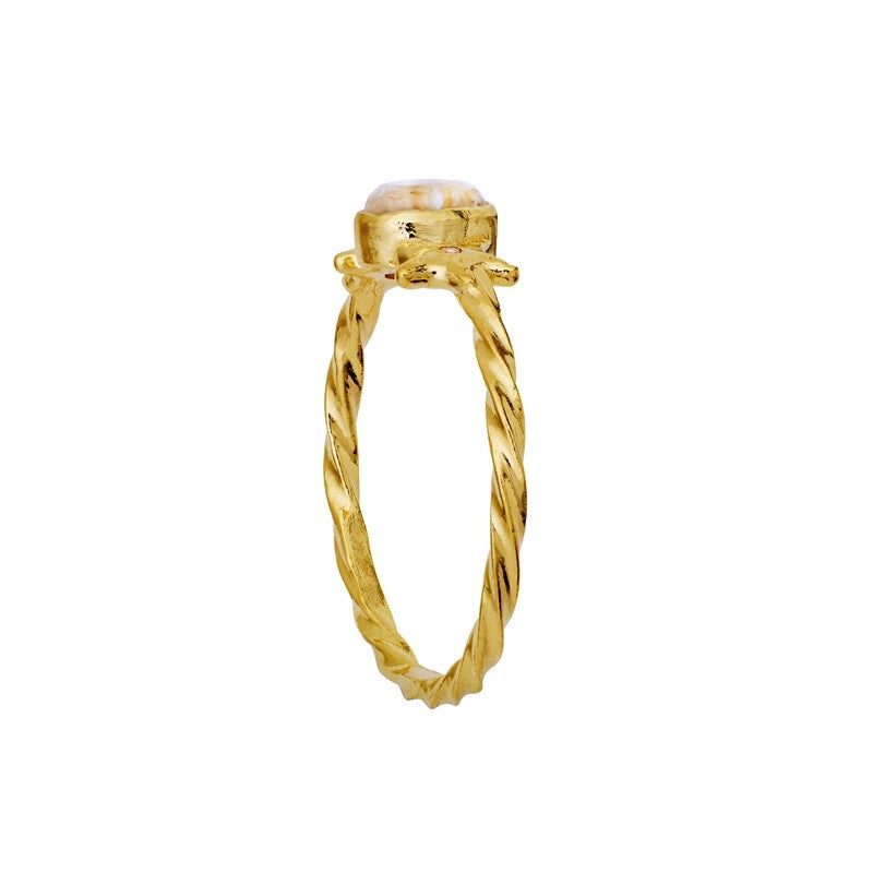Maanesten Ula ring i forgyldt m. månesten 4821