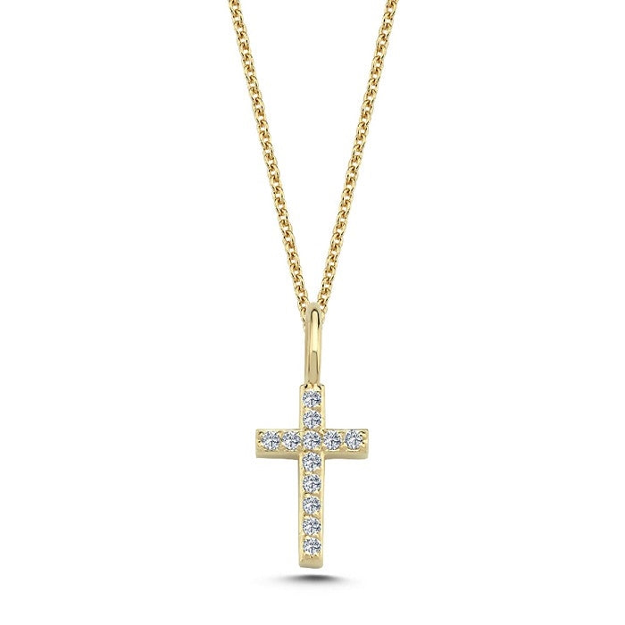 Nuran bogstav vedhæng i 14 kt guld med diamanter i pavé-fatning