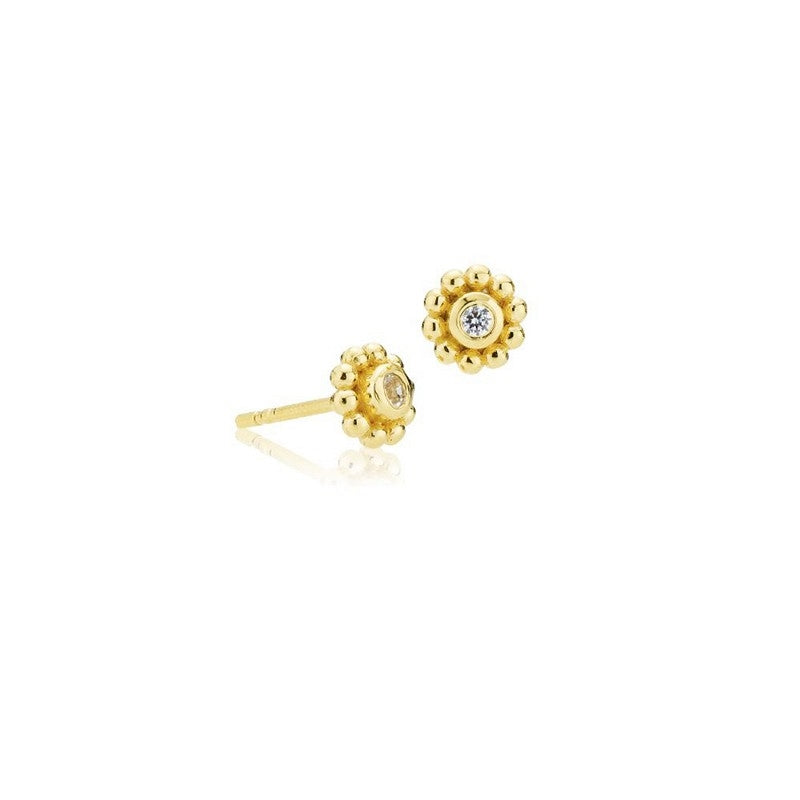 Izabel Camille Gigi øreringe i forgyldt 925 sterling sølv med funklende zirkonia, 6 mm