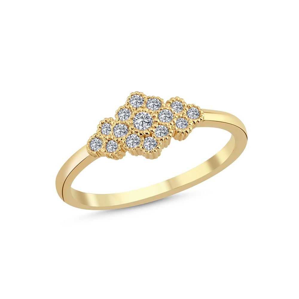 Nuran Athene diamantring i 14 karat guld med 15 brillantslebne diamanter på i alt 0,23 carat