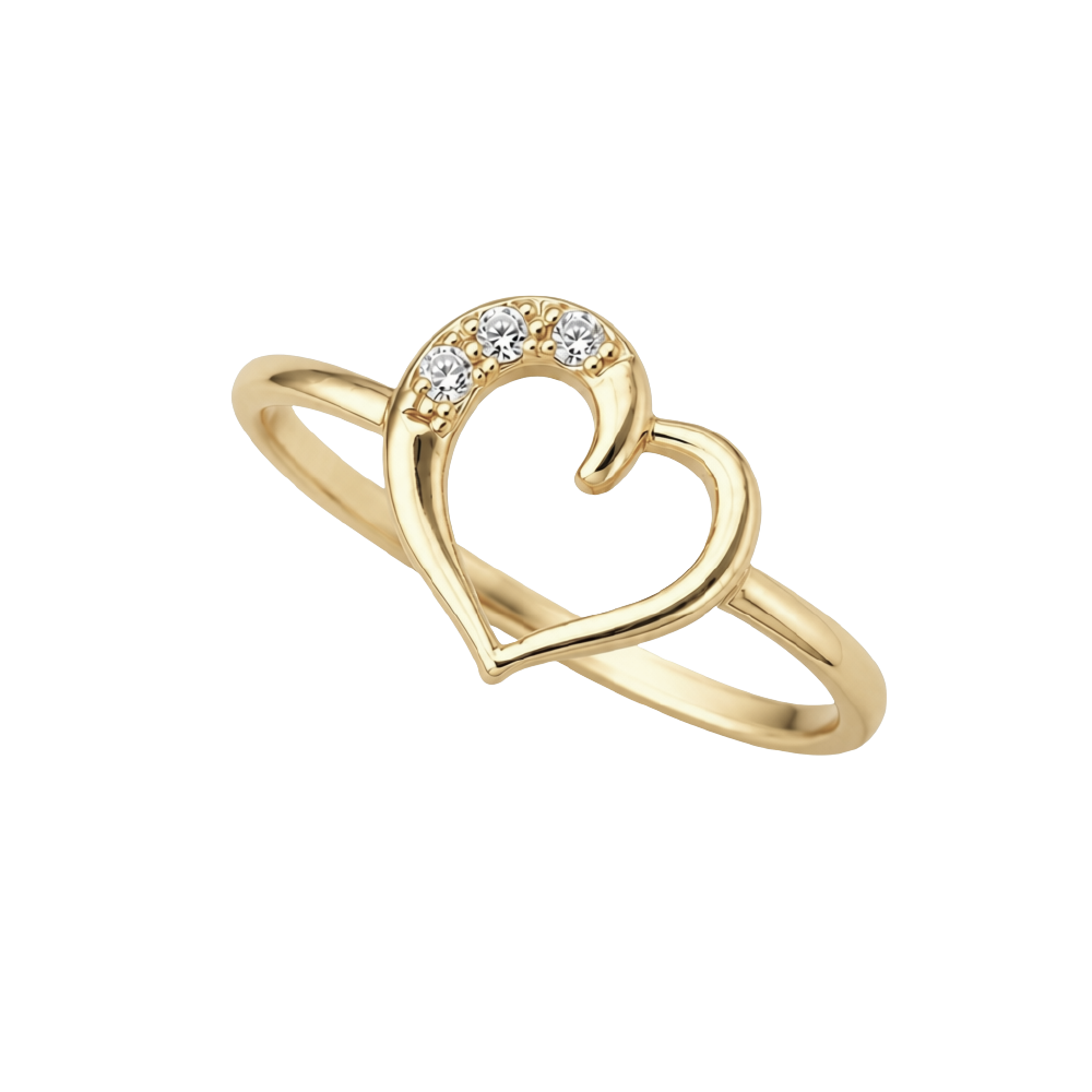Christina Love Story ring i forgyldt sølv med zirkonia
