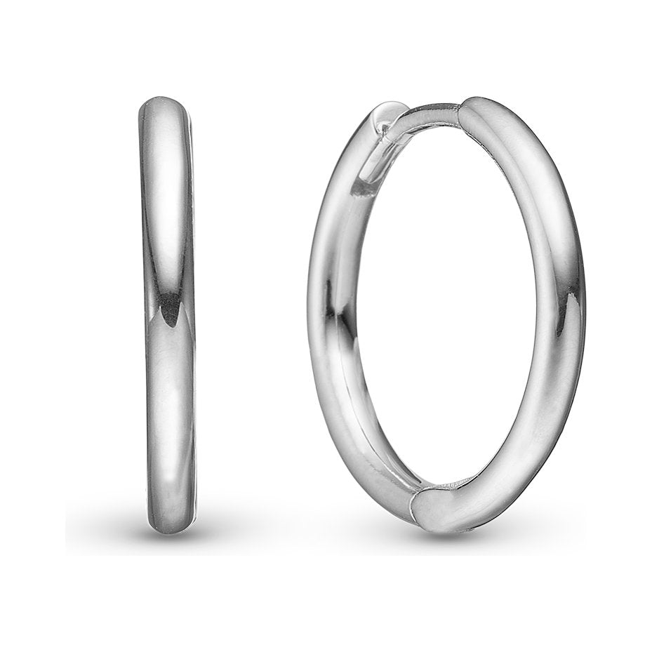 Christina Shiny Hoops øreringe i sølv 13 mm