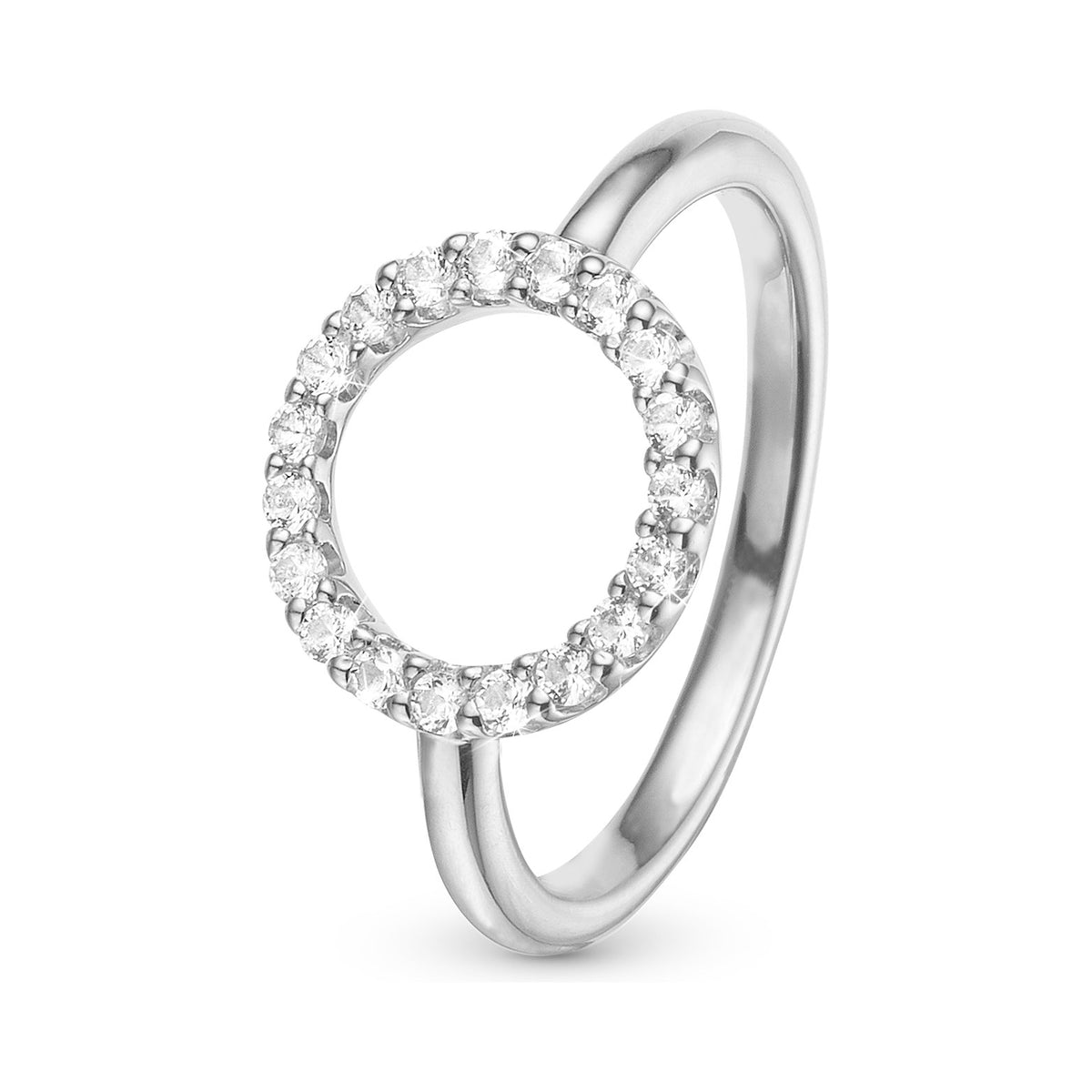 Christina Sparkly Circle ring i sølv med zirkonia