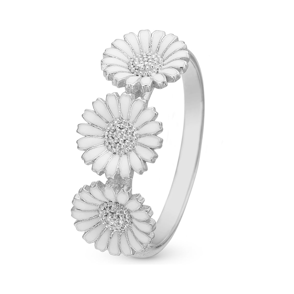 Christina Triple Marguerit ring i sølv 8 mm