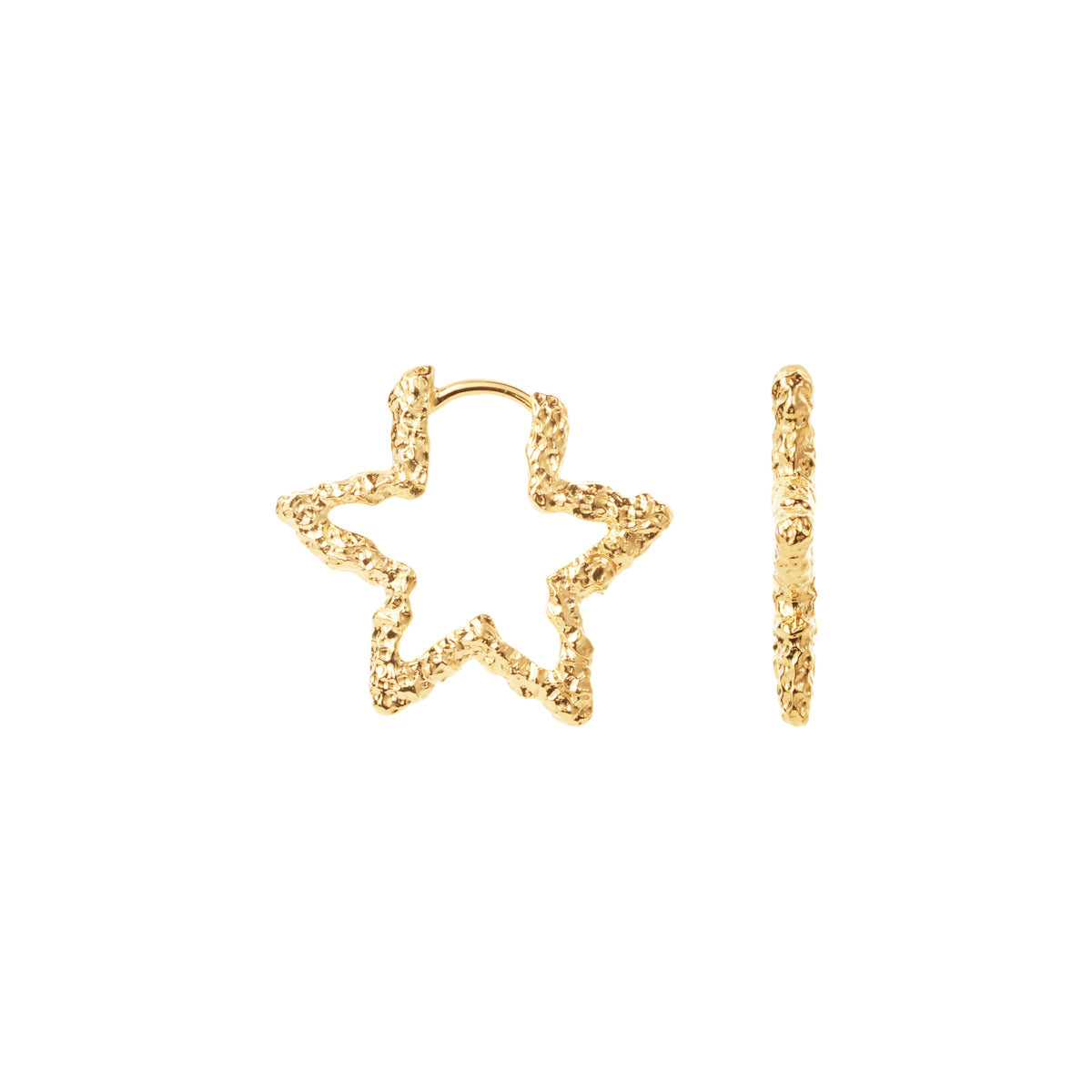 Camille Brinch Star Sparkly Hoops forgyldt