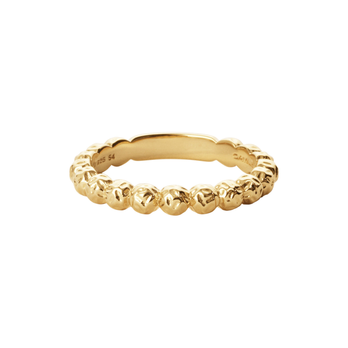 Camille Brinch Small Dots Ring i forgyldt 925 sølv med tekstureret overflade af små prikker