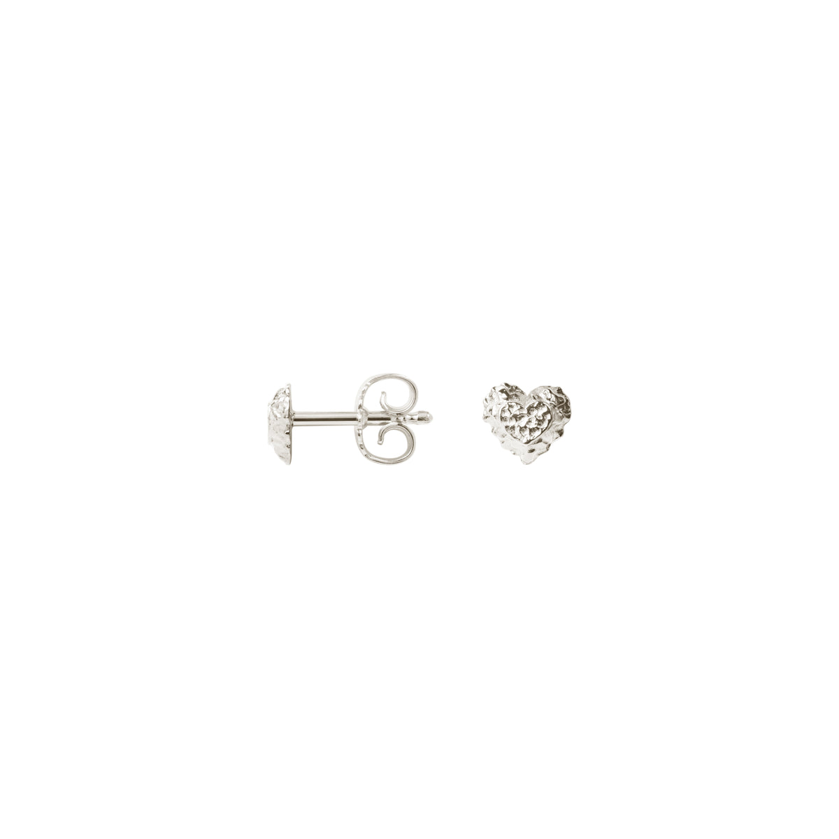 Camille Brinch Sparkly Heart Stud Earrings i sølv
