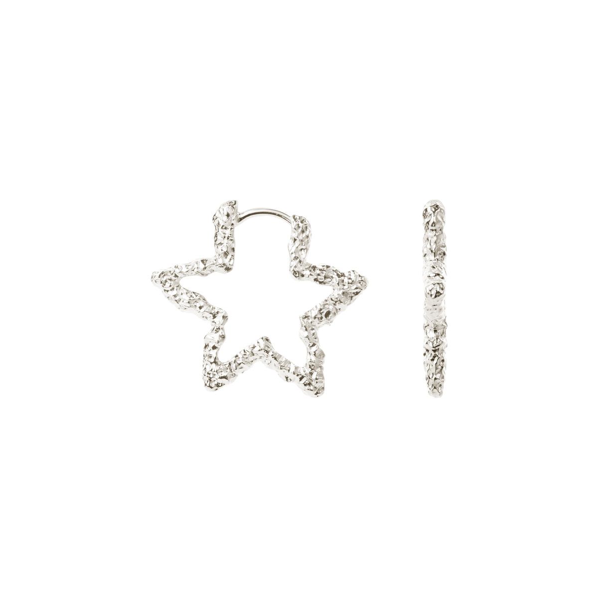 Camille Brinch Star Sparkly Hoops – stjerneformede hoop øreringe i 925 sterlingsølv med højpoleret overflade