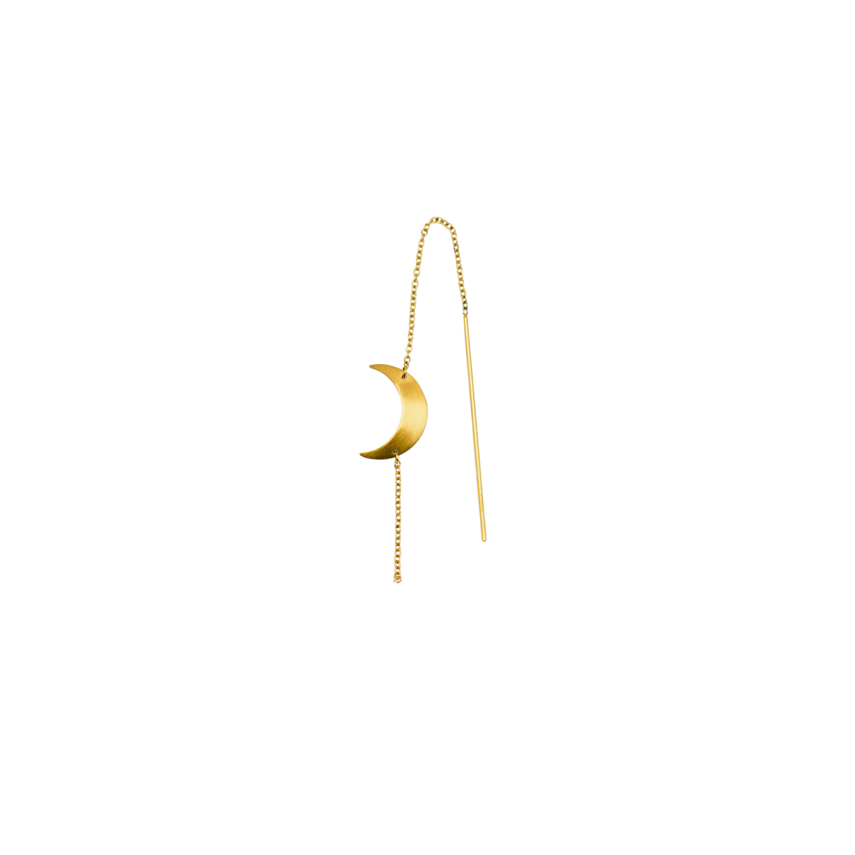 Jane Kønig Big Half Moon Chain ørering i forgyldt stål