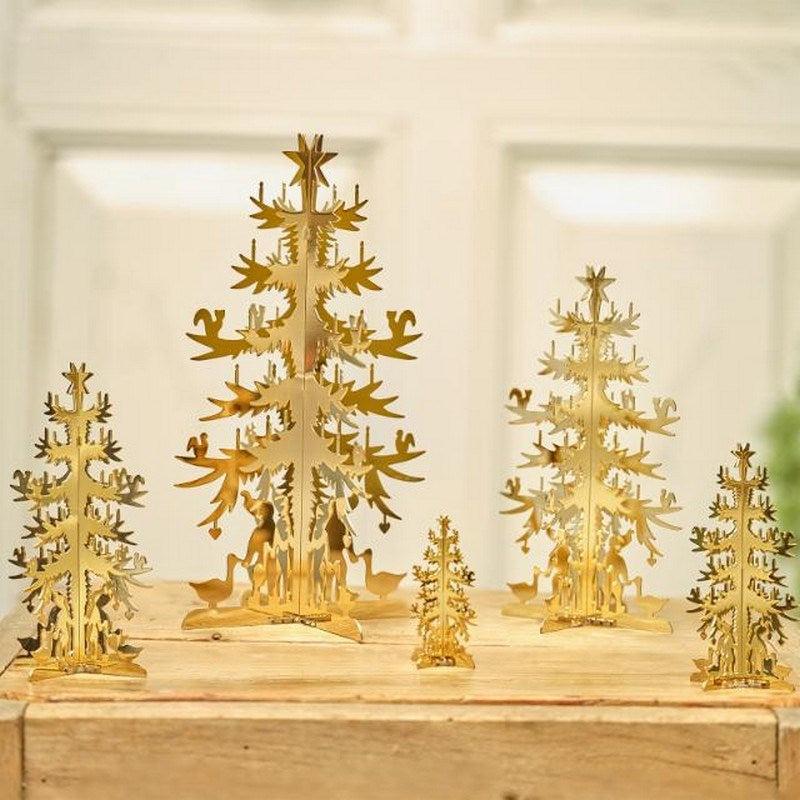 Nordahl Andersen juletræ i forgyldt messing, H.C. Andersen papirklip, set fra siden