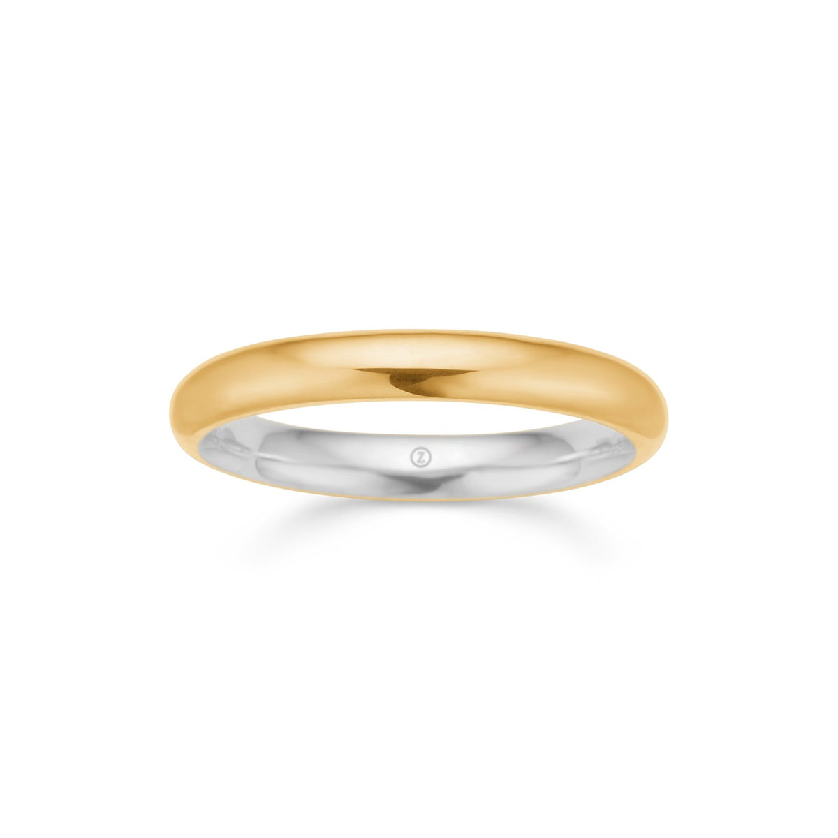 Mads Z glat herrering 3 mm i 8 kt. guld med sølvkerne, til det glatte sæt uden sten