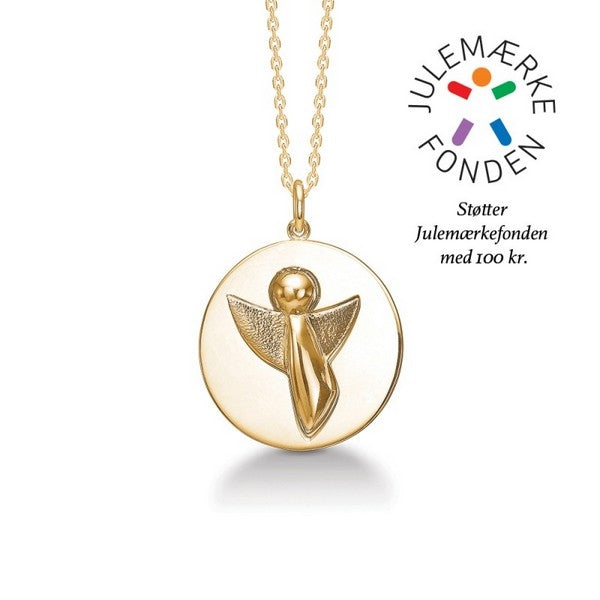 Mads Z Me & My Angel 2-i-1 halskæde i forgyldt sølv med engel-amulet