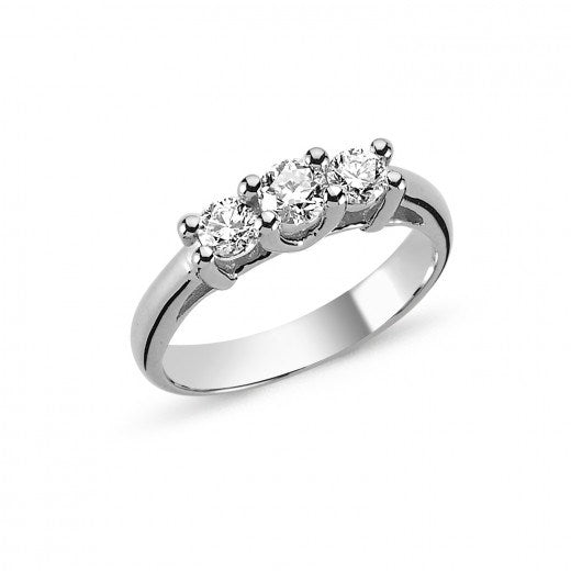 Nuran Tria ring i 14 kt. hvidguld med brillantsleben diamant i Wesselton/SI kvalitet