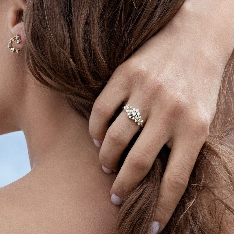 Nuran Twinkle diamantring i 14 kt. guld med 0,51 ct. brillanter – nærbillede af fatning