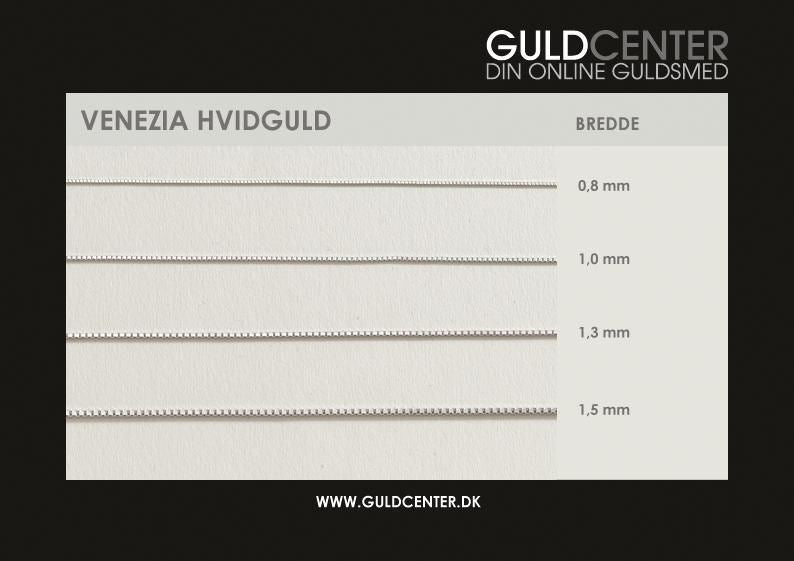 BNH Venezia halskæde i 14 kt. hvidguld med vevet struktur – nærbillede af detalje