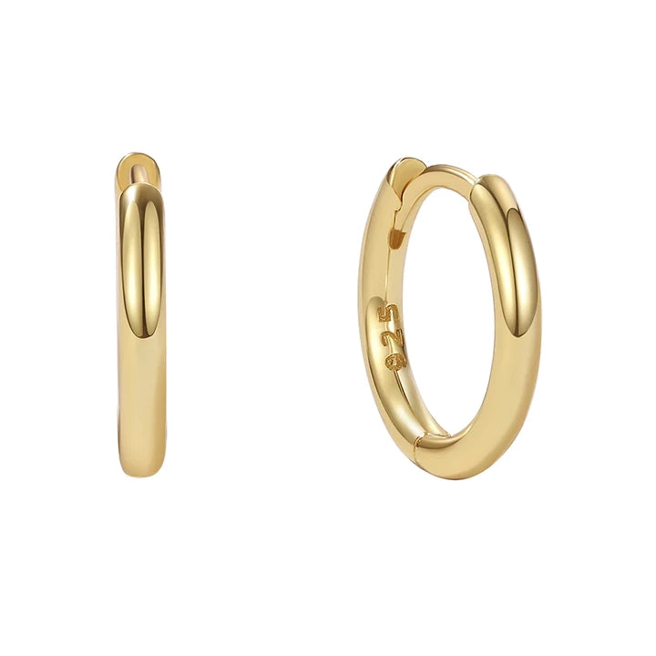 MerlePerle creoler i 18 karat forgyldt 925 sterlingsølv, blank overflade, 12,5 mm