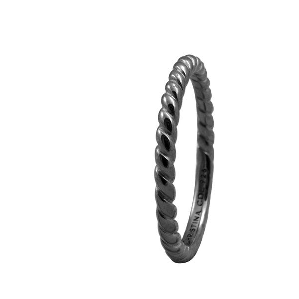 Christina Rope ring i sort sølv