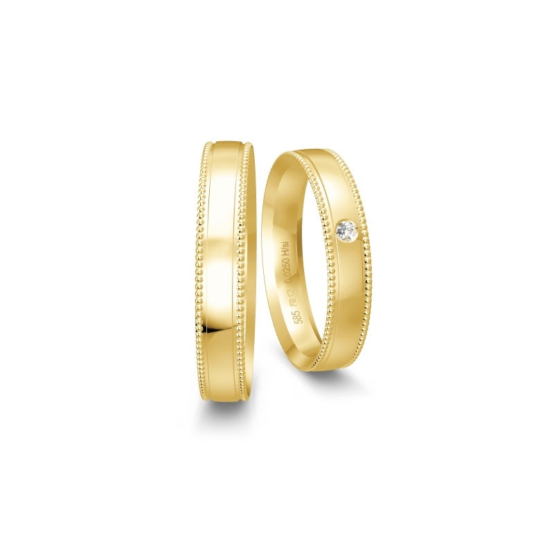 Breuning vielsesringe i 8-14 kt guld  0,025 ct brillant
