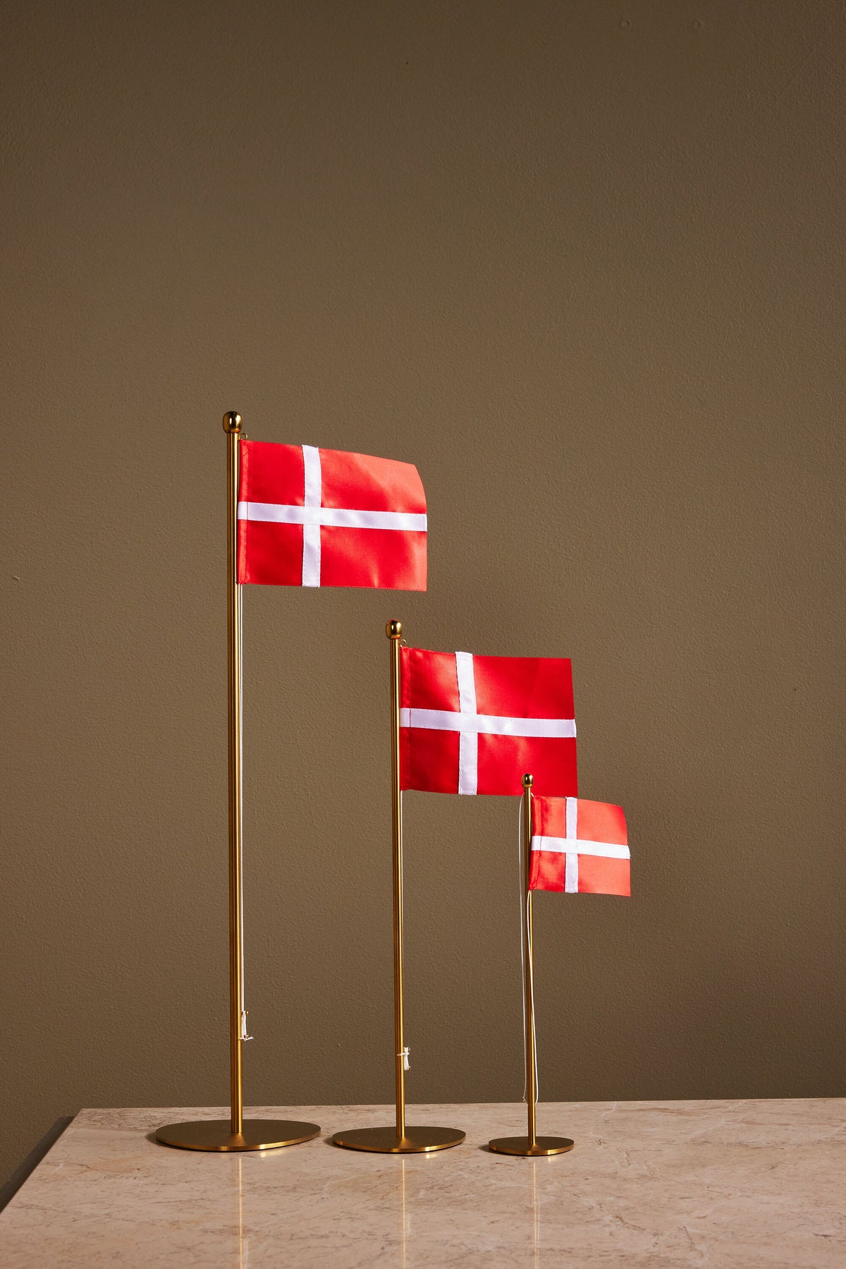 Piet Hein - Messing Bordflagstænger i flere størrelser