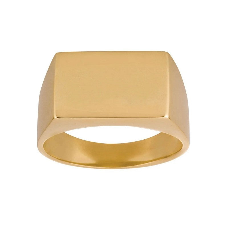 Son of Noa signetring i guld med blank overflade til gravering