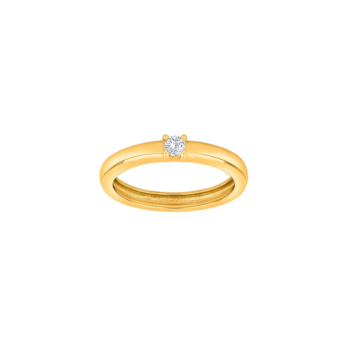 JoanliNor OBINOR ring i forgyldt sølv med én zirkonia sten – klassisk og moderne design