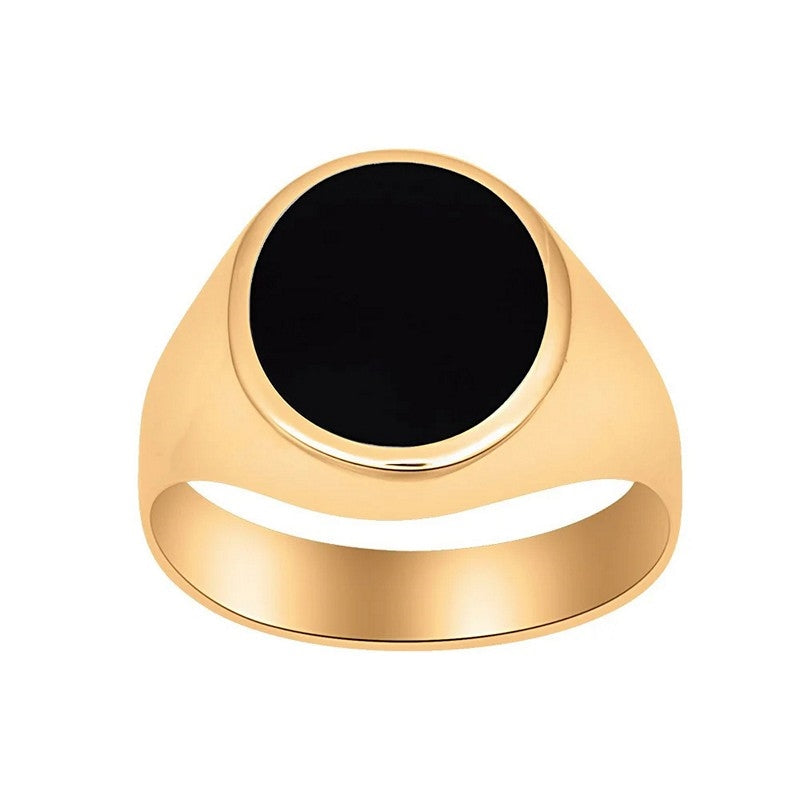 Son of Noa signetring i 14 kt guld med sort onyx til herre