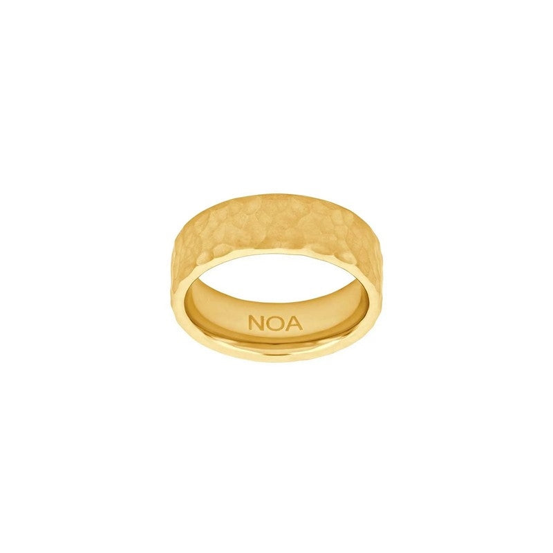 Nordahl Andersen Son of Noa herrering i forgyldt stål med hamret overflade, 8 mm bred