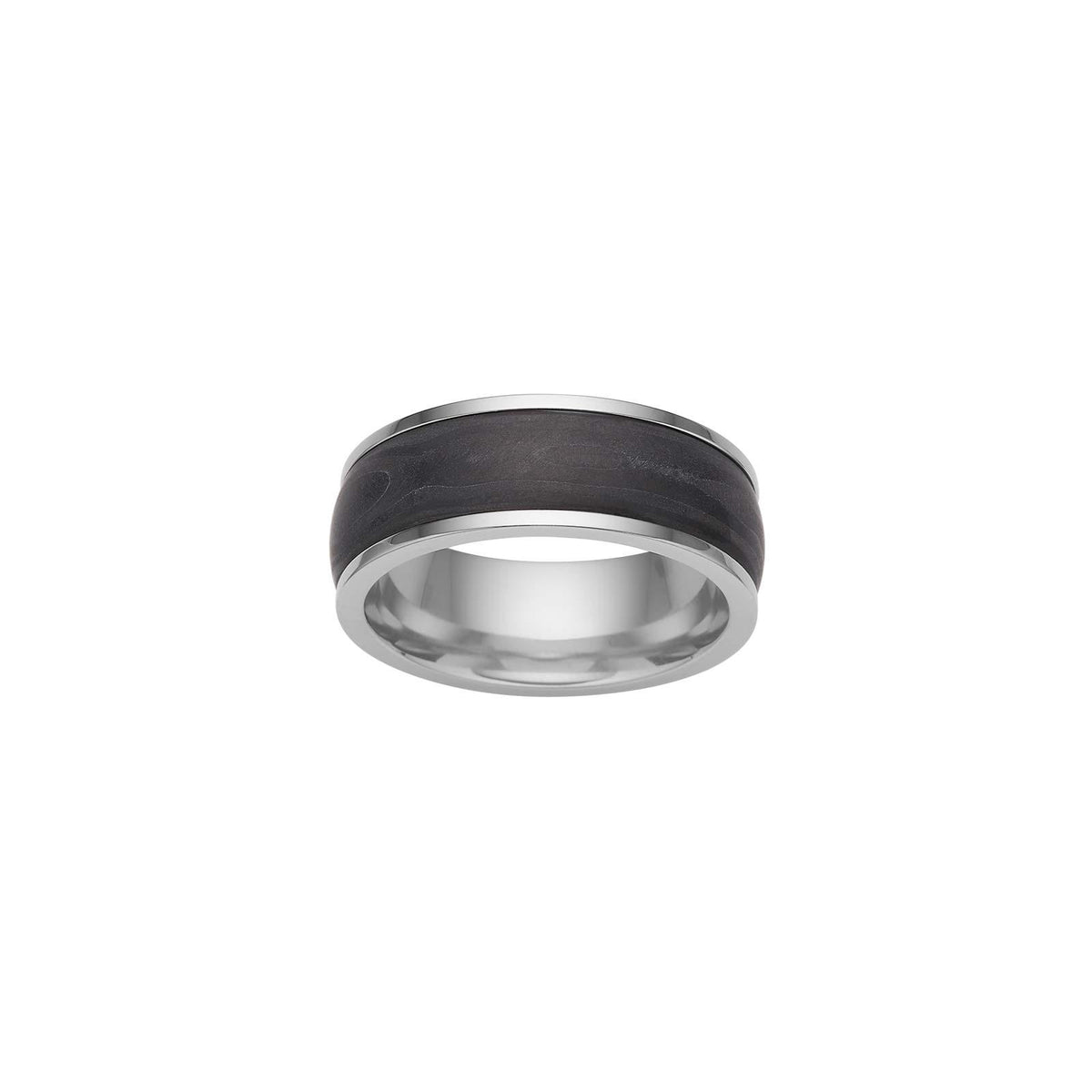 Nordahl Andersen herrering i blankt stål med sort carbon-detalje – moderne og maskulint design